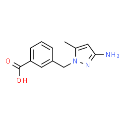 3-[(3-Amino-5-methyl-pyrazol-1-yl)methyl]benzoic acid结构式