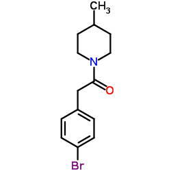 2-(4-Bromophenyl)-1-(4-methyl-1-piperidinyl)ethanone structure