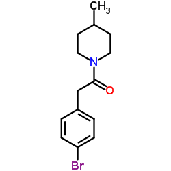 2-(4-Bromophenyl)-1-(4-methyl-1-piperidinyl)ethanone Structure