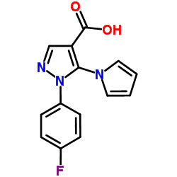 1-(4-Fluorophenyl)-5-(1H-pyrrol-1-yl)-1H-pyrazole-4-carboxylic acid Structure