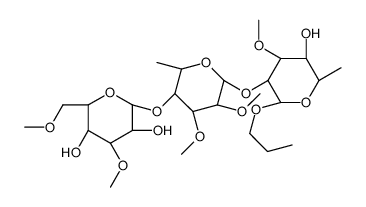 propyl O-(3,6-di-O-methyl-beta-glucopyranosyl)-(1-4)-O-(2,3-di-O-methyl-alpha-rhamnopyranosyl)-(1-2)-3-O-methyl-alpha-rhamnopyranoside结构式