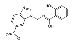 2-hydroxy-N-[(6-nitrobenzimidazol-1-yl)methyl]benzamide结构式