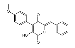 6-Benzyliden-3-hydroxy-4-(4-methoxyphenyl)-2H-pyran-2,5(6H)-dion Structure