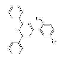 (Z)-3-(benzylamino)-1-(5-bromo-2-hydroxyphenyl)-3-phenylprop-2-en-1-one结构式