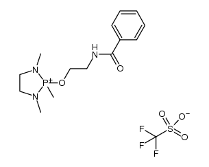 2-(2-benzamidoethoxy)-1,2,3-trimethyl-1,3,2-diazaphospholidin-2-ium trifluoromethanesulfonate Structure