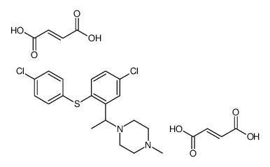 (E)-but-2-enedioic acid,1-[1-[5-chloro-2-(4-chlorophenyl)sulfanylphenyl]ethyl]-4-methylpiperazine结构式