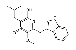 6-(1H-indol-3-ylmethyl)-5-methoxy-3-(2-methylpropyl)-4-oxido-1H-pyrazin-4-ium-2-one结构式
