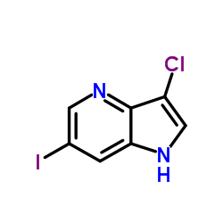 3-Chloro-6-iodo-1H-pyrrolo[3,2-b]pyridine结构式