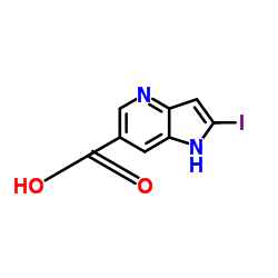 2-Iodo-1H-pyrrolo[3,2-b]pyridine-6-carboxylic acid结构式