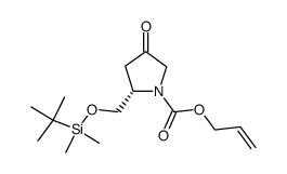 (2S)-N-(allyloxycarbonyl)-2-(tert-butyldimethylsilyloxymethyl)-4-oxopyrrolidine Structure