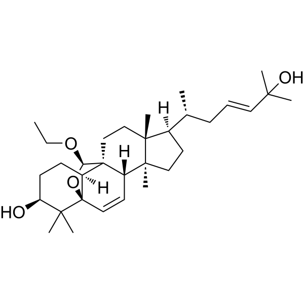(19R,23E)-5b,19-Epoxy19-ethoxycucurbita-6,23-diene-3b,25-diol结构式
