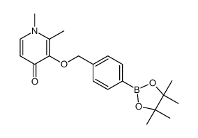 1,2-dimethyl-3-((4-(4,4,5,5-tetramethyl-1,3,2-dioxaborolan-2-yl)benzyl)oxy)pyridin-4(1H)-one结构式
