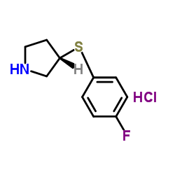(S)-3-(4-Fluoro-phenylsulfanyl)-pyrrolidine hydrochloride structure