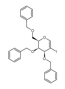 1,5-anhydro-3,4,6-tri-O-benzyl-2-deoxy-2-iodo-D-lyxo-hex-1-enitol结构式