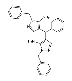 Bis(5-amino-1-benzyl-4-pyrazolyl)phenylmethane结构式