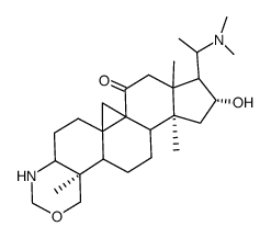 (3α,4β,20S)-20-(Dimethylamino)-11-oxo-2',3,3',4-tetrahydro-4,14-dimethyl-9β,19-cyclo-6'H-5α-pregn-3-eno[3,4-d][1,3]oxazin-16α-ol结构式