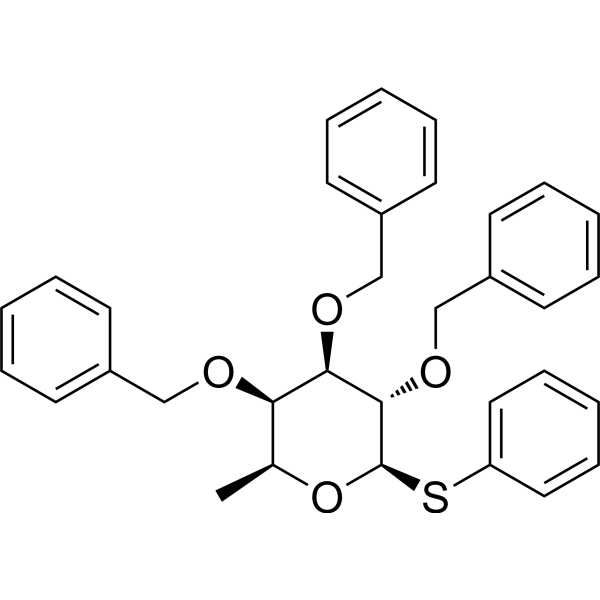 Phenyl 2,3,4-tri-O-benzyl-1-thio-β-L-fucopyranoside structure