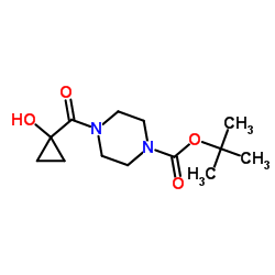 4-(1-羟基环丙烷羰基)哌嗪-1-羧酸叔丁酯结构式