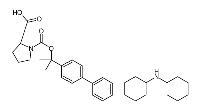 1-(1-[1,1'-biphenyl]-4-yl-1-methylethyl) hydrogen (S)-pyrrolidine-1,2-dicarboxylate, compound with dicyclohexylamine (1:1) Structure