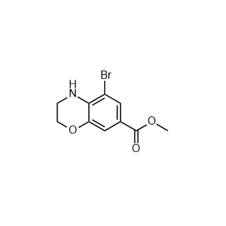 5-溴-3,4-二氢-2H-苯并[b][1,4]噁嗪-7-羧酸甲酯结构式