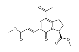 methyl 3-(8-acetyl-3-(methoxycarbonyl)-5-oxo-1,2,3-trihydroindolizin-6-yl)prop-2-enoate结构式