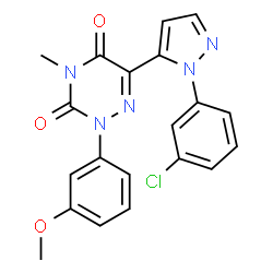6-[1-(3-Chlorophenyl)-1H-pyrazol-5-yl]-2-(3-methoxyphenyl)-4-methyl-1,2,4-triazine-3,5(2H,4H)-dione Structure