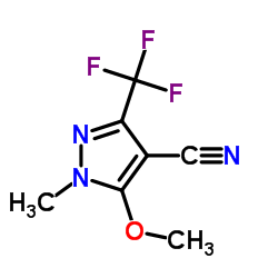 5-Methoxy-1-methyl-3-(trifluoromethyl)-1H-pyrazole-4-carbonitrile structure