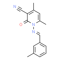 4,6-dimethyl-1-[(3-methylbenzylidene)amino]-2-oxo-1,2-dihydro-3-pyridinecarbonitrile结构式