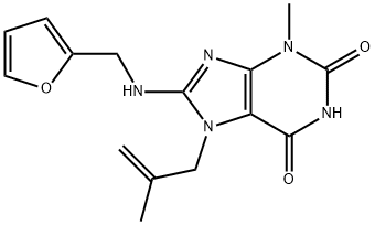 8-((furan-2-ylmethyl)amino)-3-methyl-7-(2-methylallyl)-3,7-dihydro-1H-purine-2,6-dione结构式