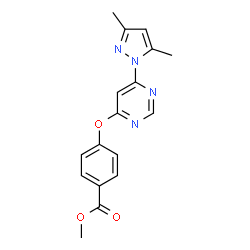 Methyl 4-((6-(3,5-dimethyl-1H-pyrazol-1-yl)pyrimidin-4-yl)oxy)benzoate Structure
