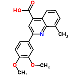 2-(3,4-Dimethoxyphenyl)-8-methyl-4-quinolinecarboxylic acid结构式