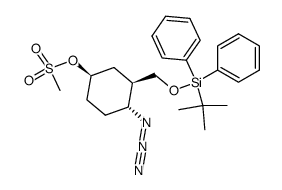 (1R,3R,4R)-4-azido-3-(((tert-butyldiphenylsilyl)oxy)methyl)cyclohexyl methanesulfonate Structure