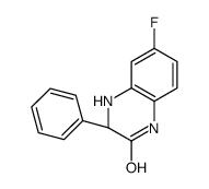 (3S)-6-fluoro-3-phenyl-3,4-dihydro-1H-quinoxalin-2-one结构式