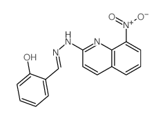 Benzaldehyde, 2-hydroxy-, (8-nitro-2-quinolinyl)hydrazone Structure