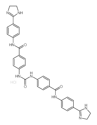 Carbanilide,4,4'-bis[(p-2-imidazolin-2-ylphenyl)carbamoyl]-, dihydrochloride (7CI,8CI) Structure