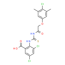 3,5-DICHLORO-2-[[[[(4-CHLORO-3,5-DIMETHYLPHENOXY)ACETYL]AMINO]THIOXOMETHYL]AMINO]-BENZOIC ACID结构式