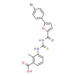 3-[[[[[5-(4-BROMOPHENYL)-2-FURANYL]CARBONYL]AMINO]THIOXOMETHYL]AMINO]-2-METHYL-BENZOIC ACID Structure