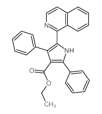 1H-Pyrrole-3-carboxylicacid, 5-(1-isoquinolinyl)-2,4-diphenyl-, ethyl ester structure