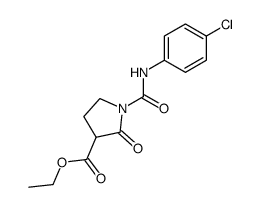 1-(4-chloro-phenylcarbamoyl)-2-oxo-pyrrolidine-3-carboxylic acid ethyl ester结构式