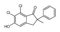 6,7-dichloro-5-hydroxy-2-methyl-2-phenyl-3H-inden-1-one结构式