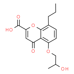 5-(2-Hydroxypropoxy)-4-oxo-8-propyl-4H-1-benzopyran-2-carboxylic acid sodium salt结构式