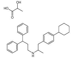 N-[1-(4-cyclohexylphenyl)propan-2-yl]-3,3-diphenylpropan-1-amine,2-hydroxypropanoic acid Structure