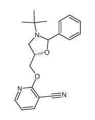 2-((S)-3-tert-Butyl-2-phenyl-oxazolidin-5-ylmethoxy)-nicotinonitrile结构式