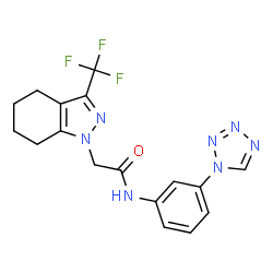 1H-Indazole-1-acetamide,4,5,6,7-tetrahydro-N-[3-(1H-tetrazol-1-yl)phenyl]-3-(trifluoromethyl)-(9CI)结构式