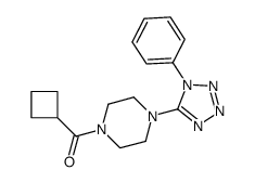 Piperazine, 1-(cyclobutylcarbonyl)-4-(1-phenyl-1H-tetrazol-5-yl)- (9CI) structure