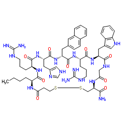 (Deamino-Cys3,Nle4,Arg5,D-2-Nal7,Cys11)-α-MSH (3-11) amide trifluoroacetate salt structure