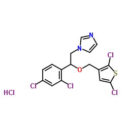 1-{2-(2,4-Dichlorophenyl)-2-[(2,5-dichloro-3-thienyl)methoxy]ethyl}-1H-imidazole hydrochloride (1:1)结构式