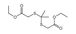 ethyl 2-[2-(2-ethoxy-2-oxoethyl)sulfanylpropan-2-ylsulfanyl]acetate结构式