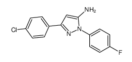 3-(4-Chlorophenyl)-1-(4-fluorophenyl)-1H-pyrazol-5-ylamine结构式