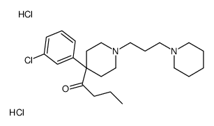 1-[4-(3-chlorophenyl)-1-(3-piperidin-1-ium-1-ylpropyl)piperidin-1-ium-4-yl]butan-1-one,dichloride结构式